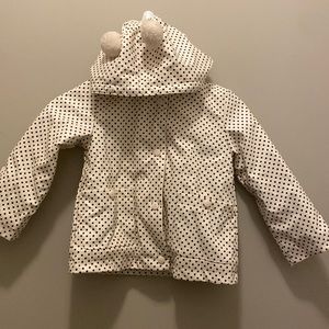 Toddler girl lined rain coat. In good condition